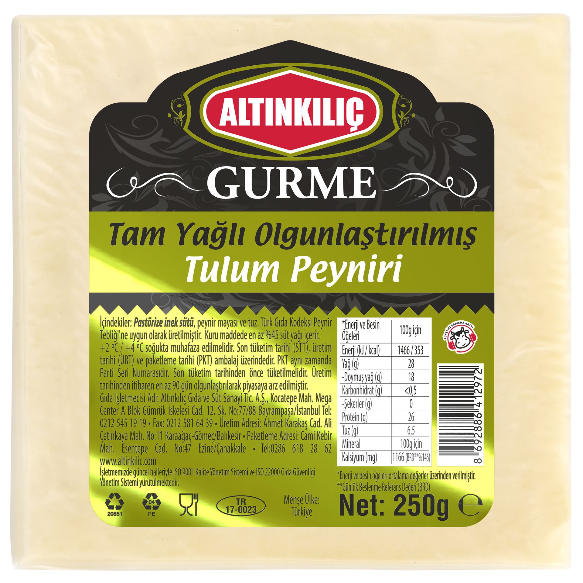 Altınkılıç Gurme Tulum Peyniri 250 G