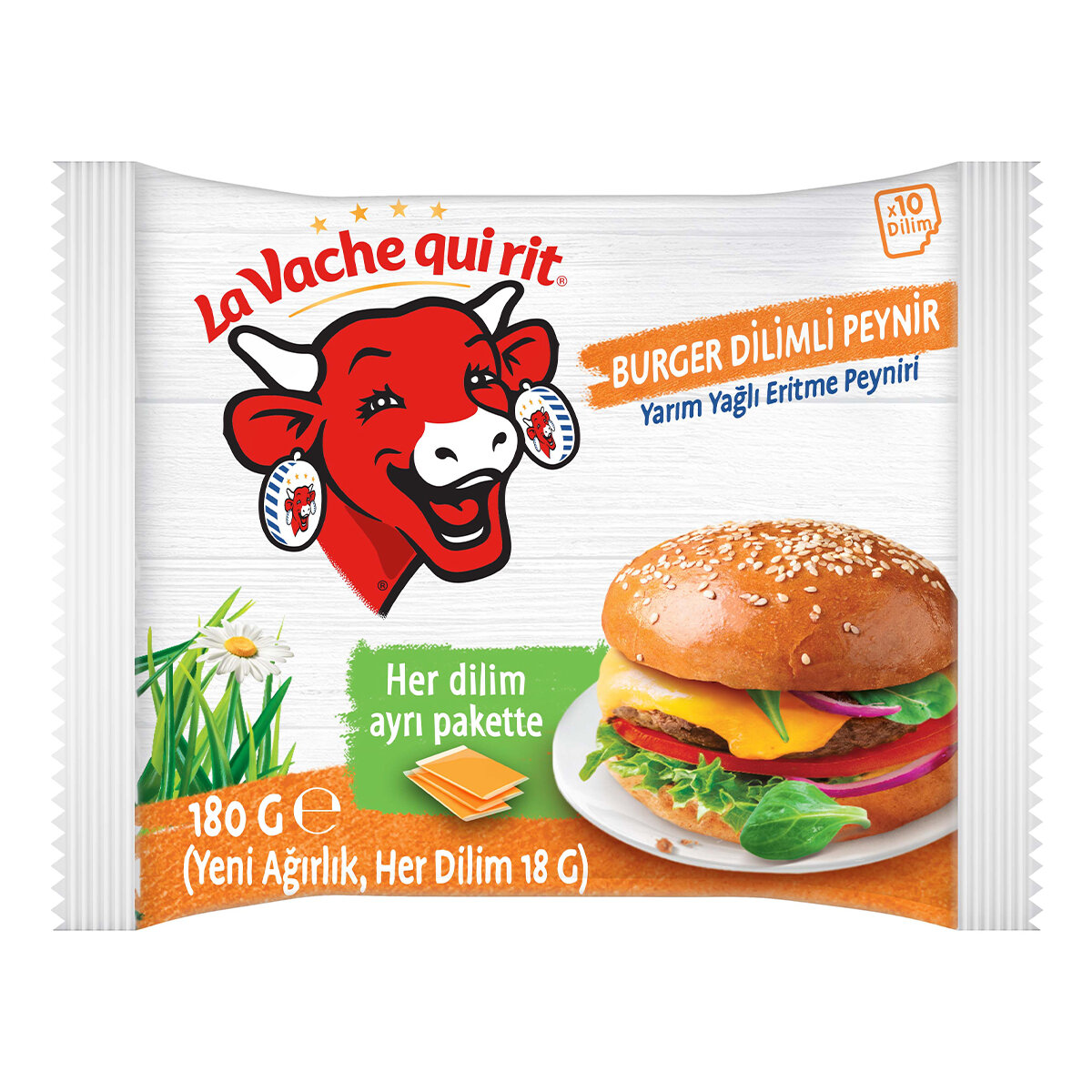La Vache Quı Rıt Cheddarlı Burger Dilim.Peyn.180 G
