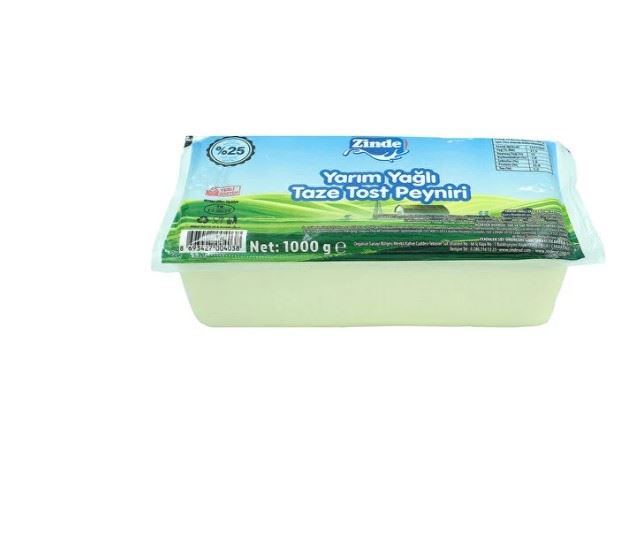 Zinde Yarım Yağlı Taze Tost Peyniri 1 Kg