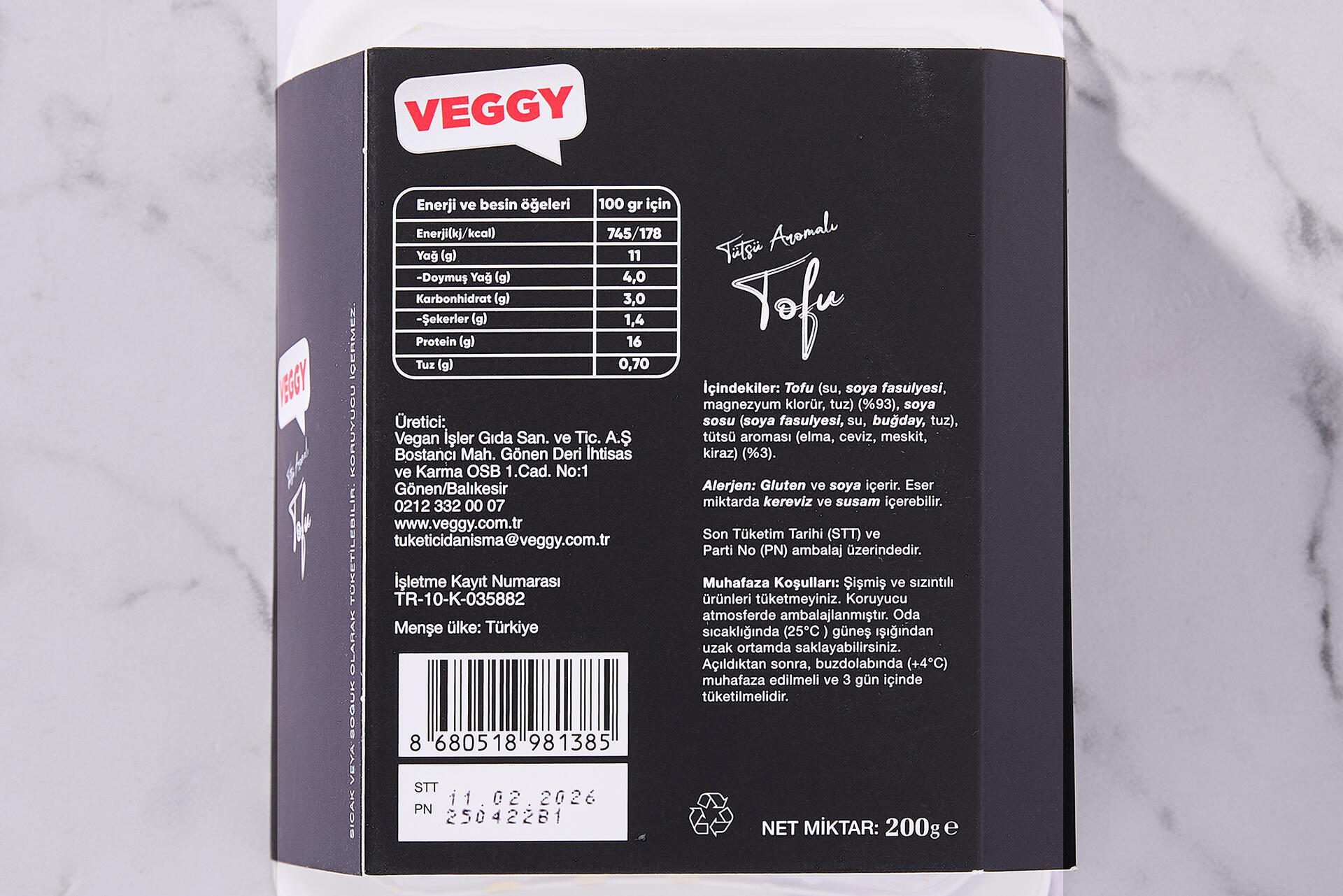 Veggy Tütsü Aromalı Tofu 200 G