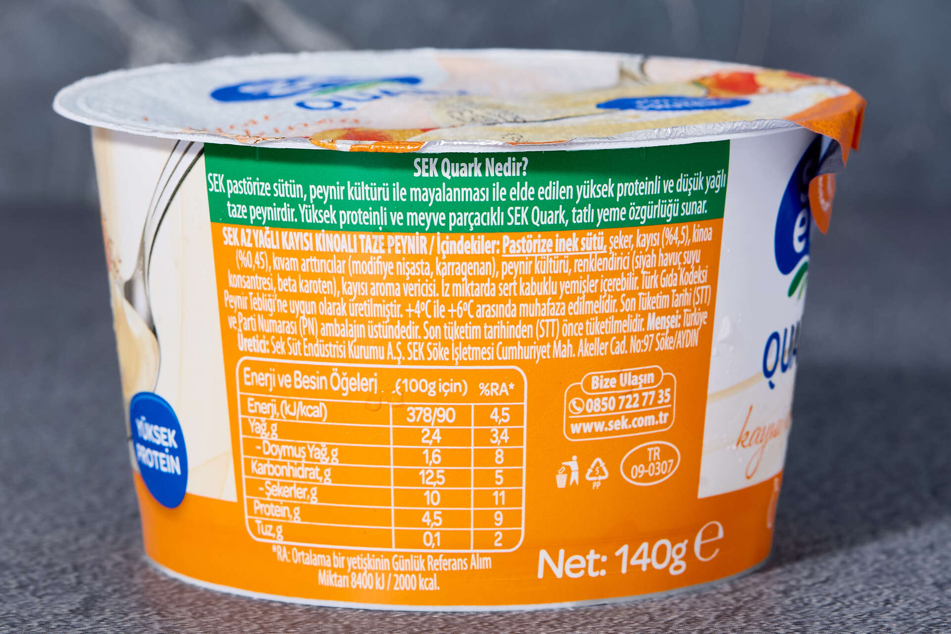 Sek Quark Kayısı-Kinoa 140 G