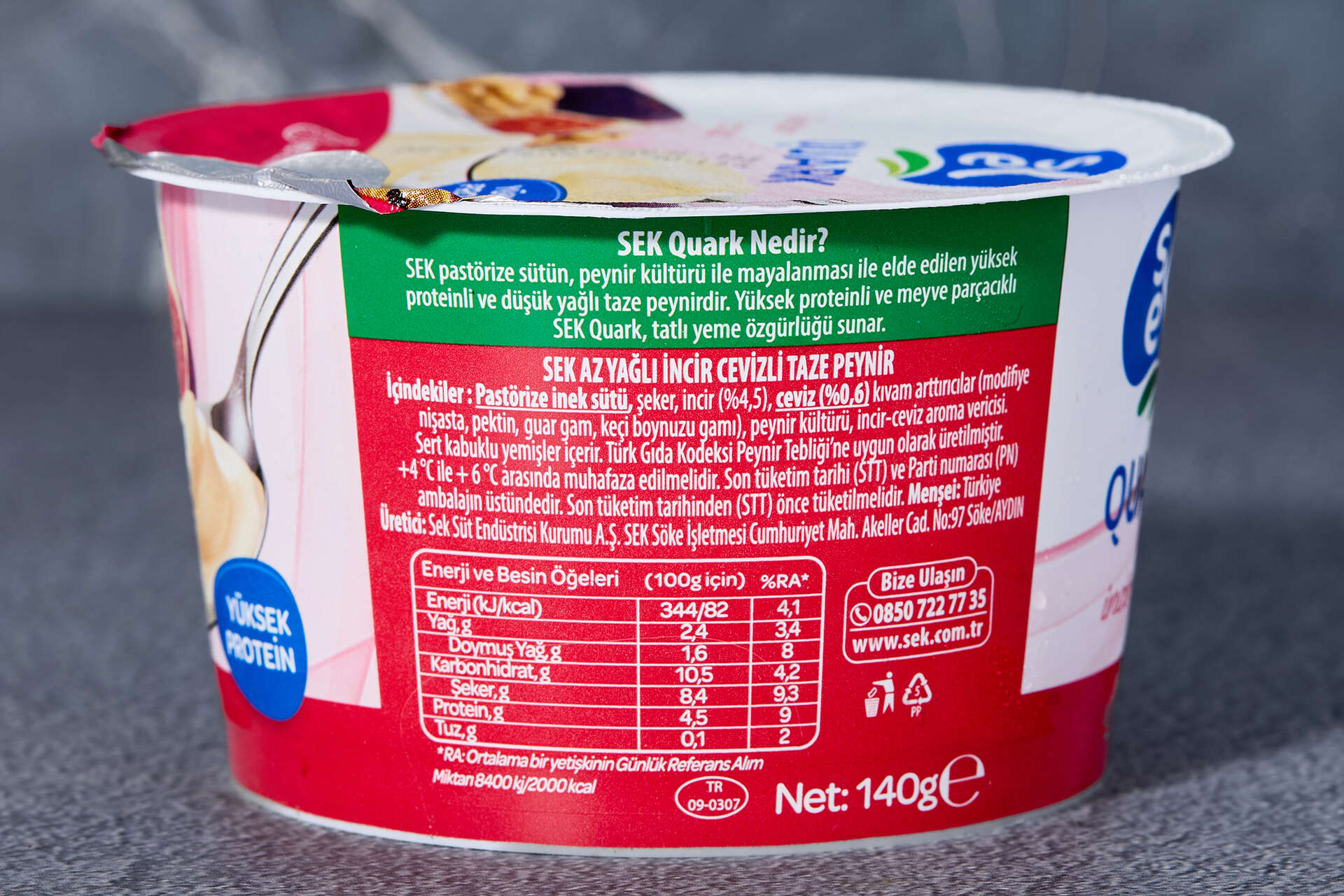 Sek Quark İncir-Ceviz 140 G