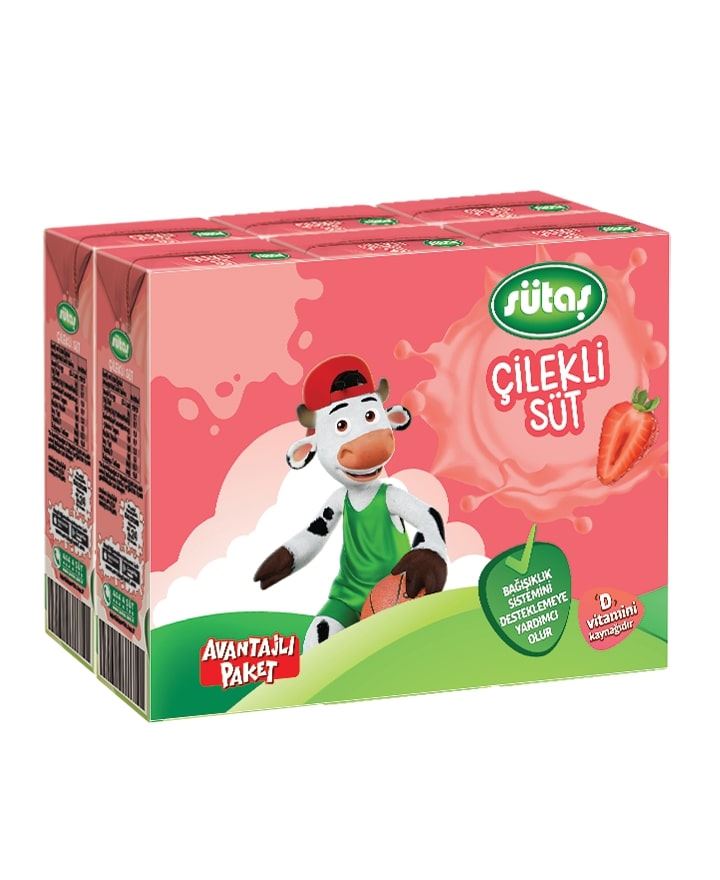 Sütaş Çilekli Süt 6X180 Ml