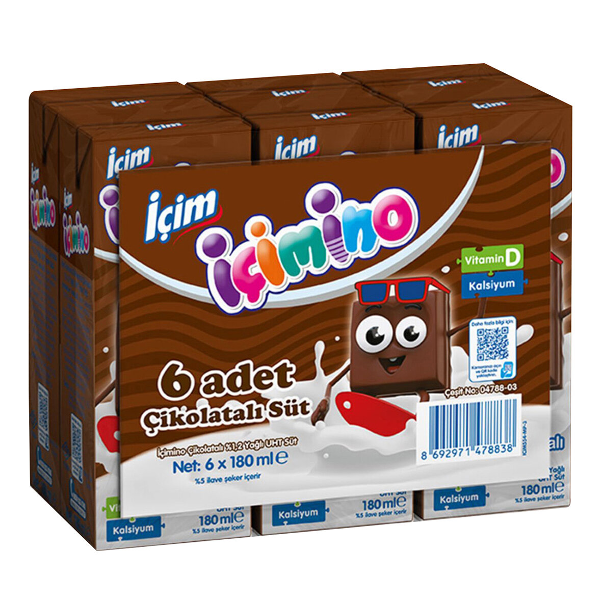 İçim İçimino Çikolatalı Süt 6X180 Ml