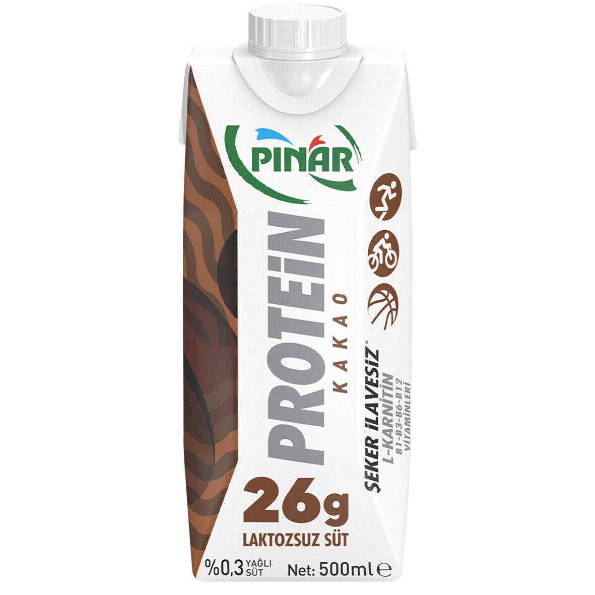 Pınar Laktozsuz Proteinli Kakaolu Süt 500 Ml