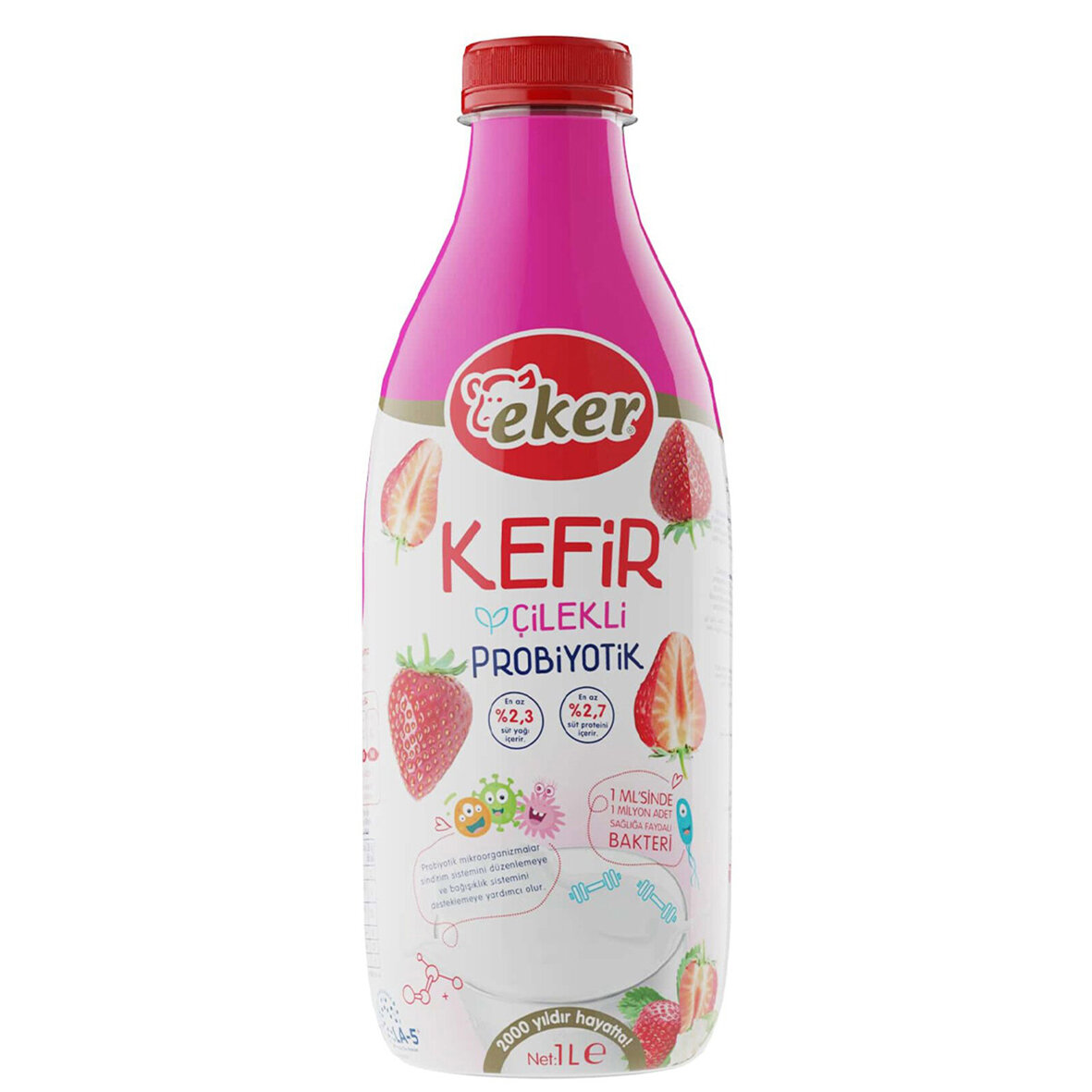 Eker Çilekli Kefir 1L