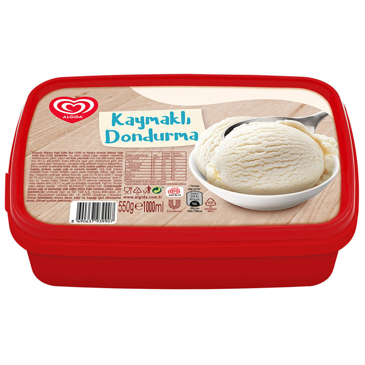 Algida Kaymaklı Dondurma 1000Ml