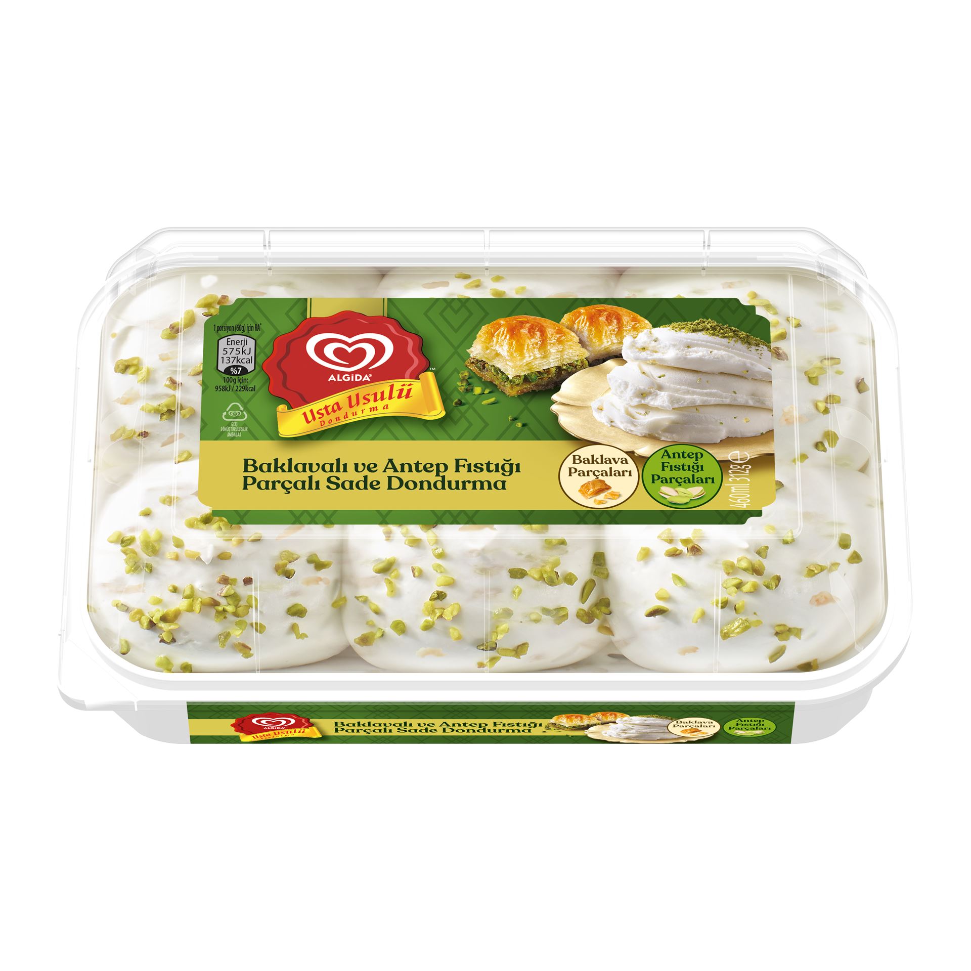 Algida Usta Baklavalı&Antep Fıstıkl.Dondurma 460Ml