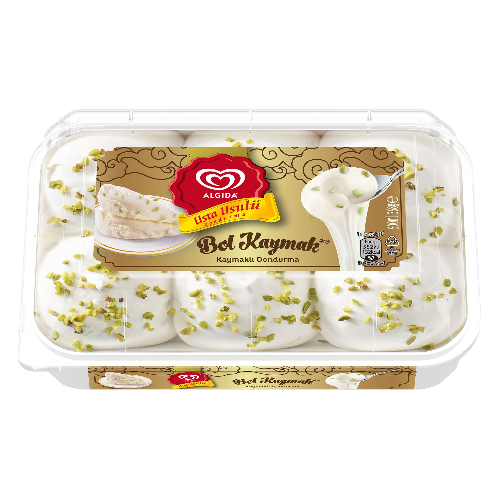 Algıda Usta Bol Kaymak Dondurma 500 Ml