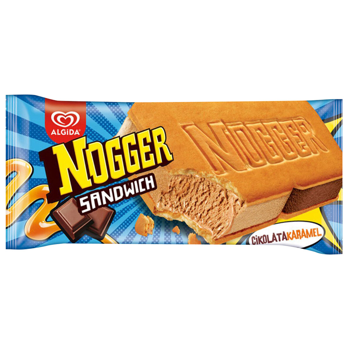 Algida Nogger Sandviç Çikolata Karamel 145 Ml
