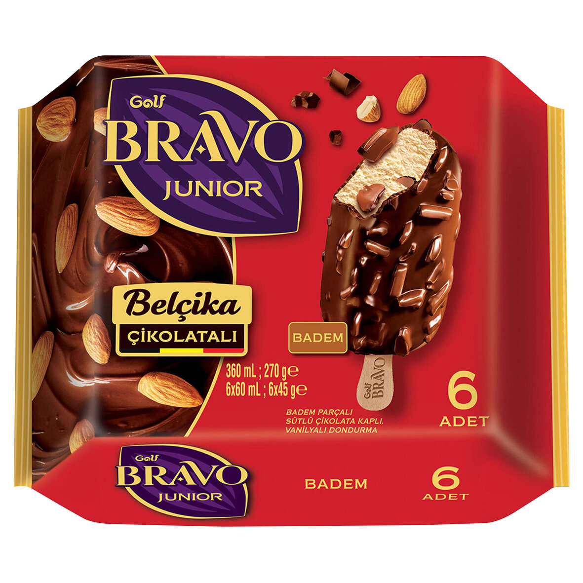 Golf Bravo Junıor Badem 6 Lı Paket 360 Ml