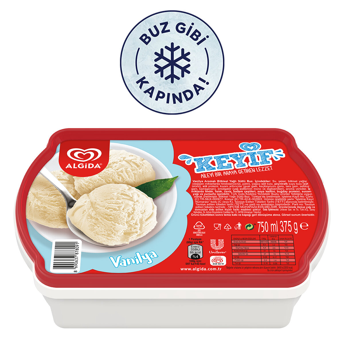 Algida Keyif Vanilya 750 Ml