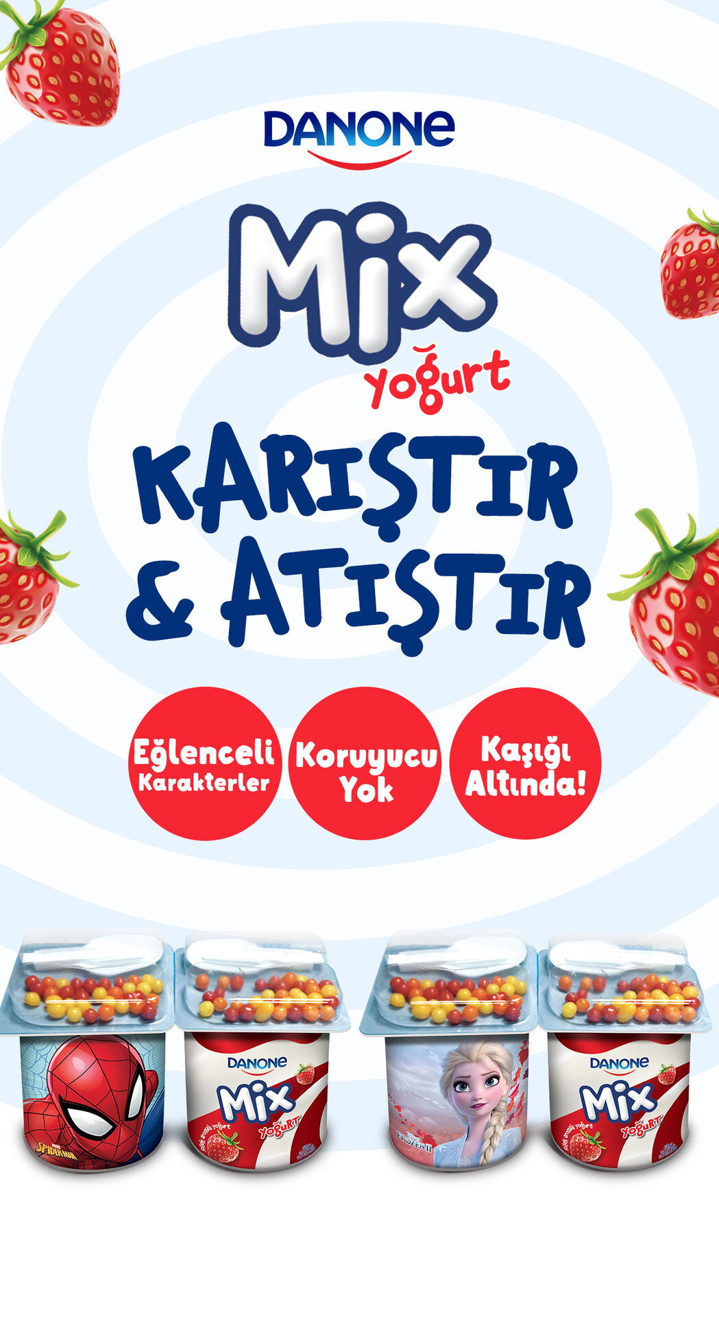 Danone Mıx Çilek Aromalı Yoğurt 2X90 G