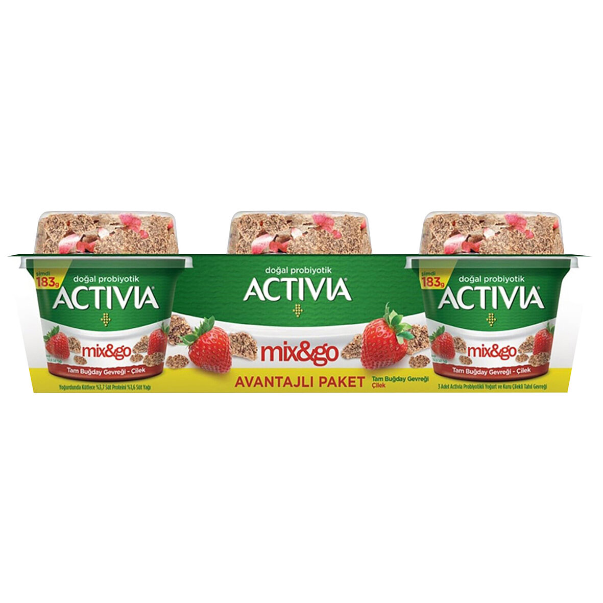 Danone Actıvıa Mıx&Go Çilek 3X183g