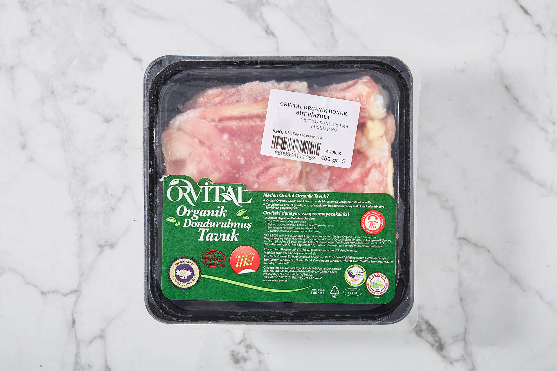 Orvital Organik Dondurulmuş Piliç But Pirzola 450G