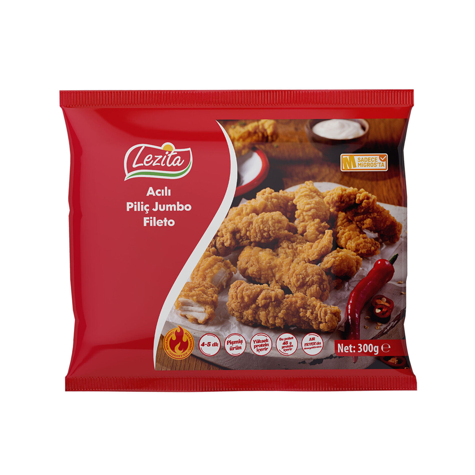 Lezita Acılı Çıtır Jumbo Fileto 300 G