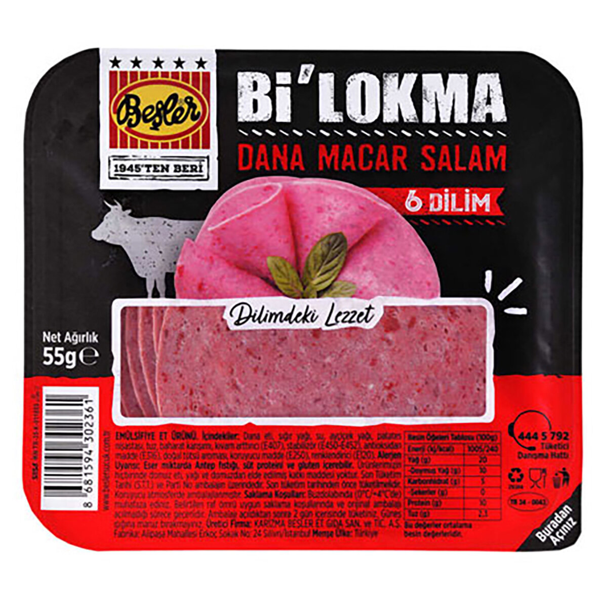 Beşler Bi Lokma Macar Salam (55 Gr)
