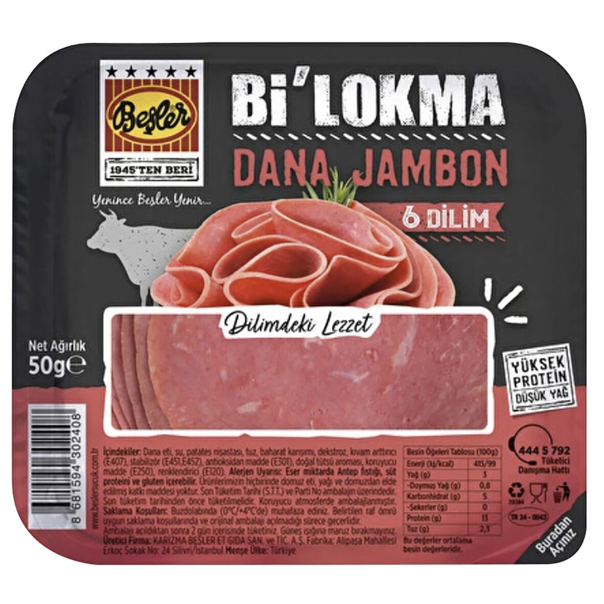 Beşler Bi Lokma Dana Jambon 50 Gr