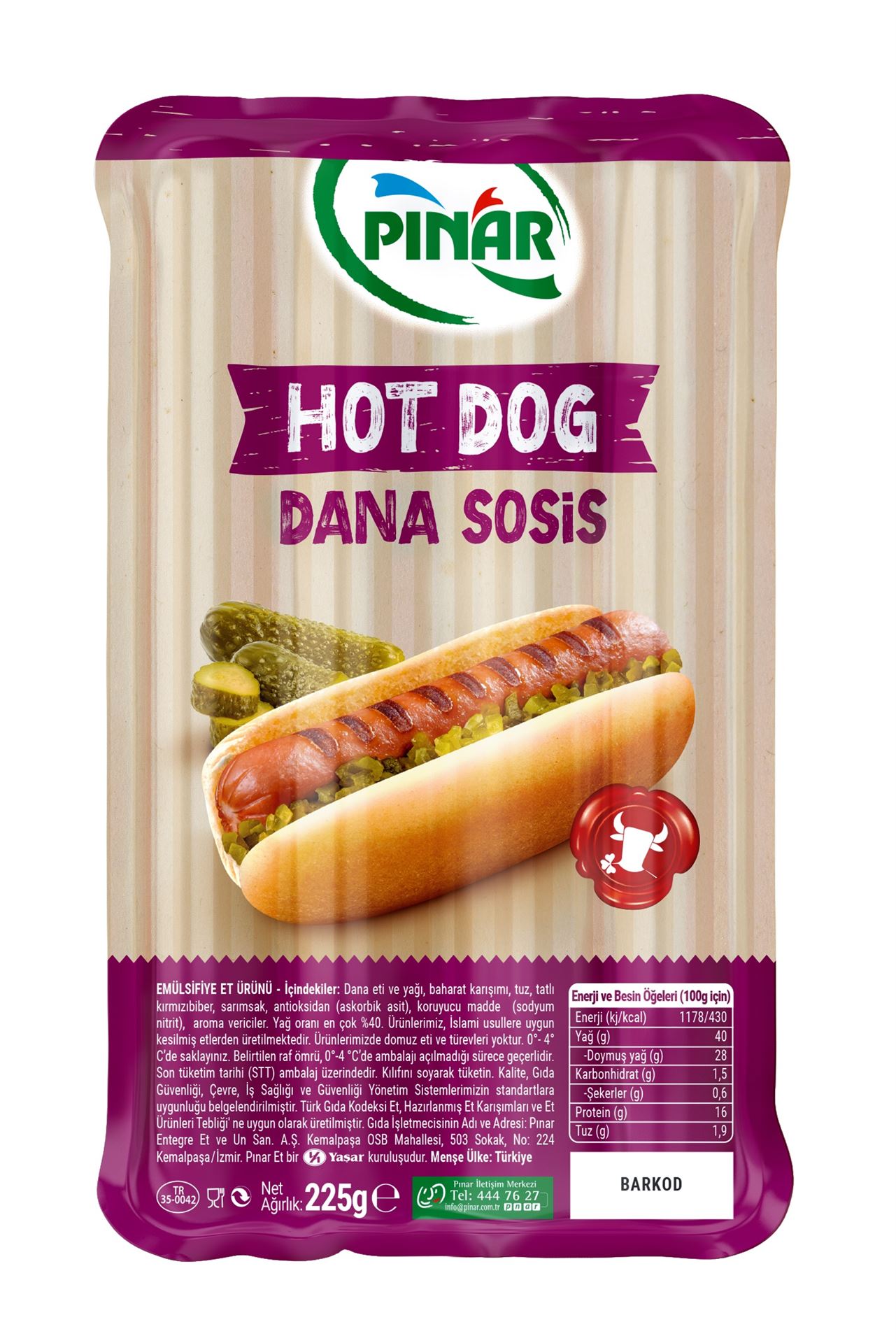 Pınar Sosis Hot Dog 295 Gr