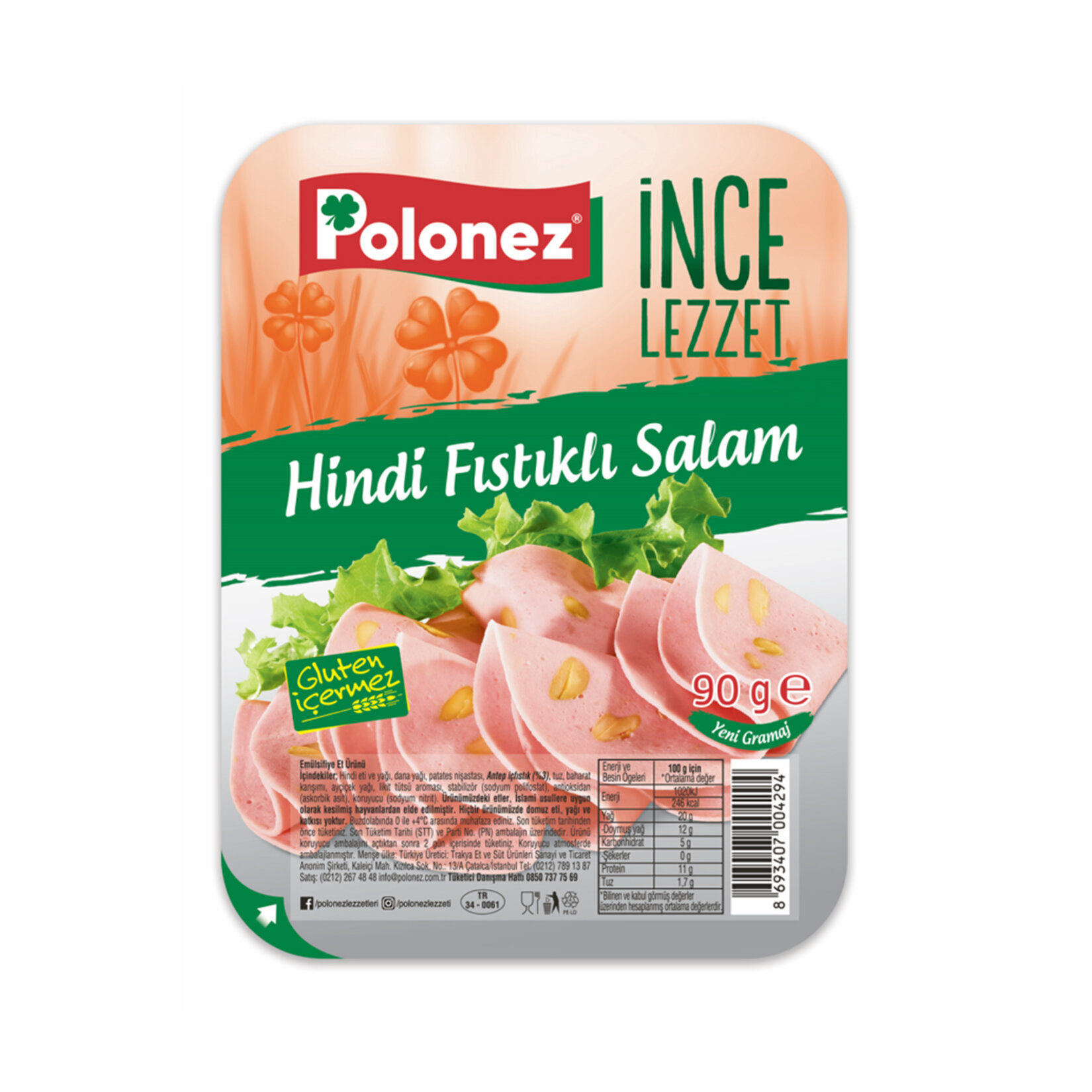 Polonez Hindi Fıstıklı Salam 90G