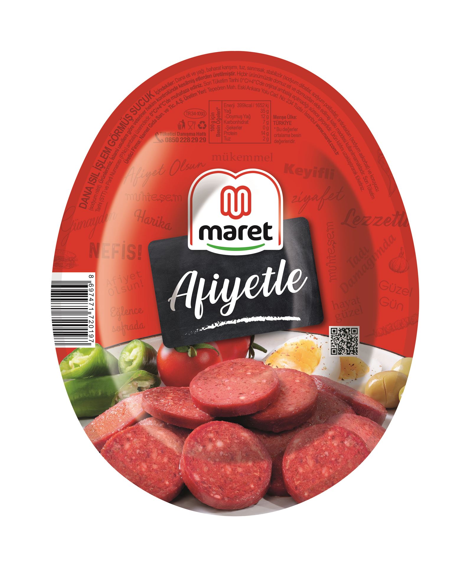 Maret Dana Isıl İşlem Görmüş Afiyetle Sucuk 200 G