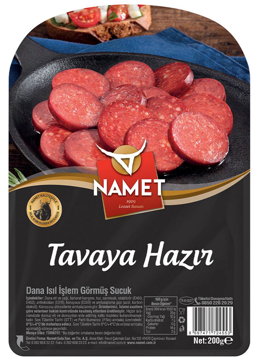 Namet Dilimli Isıl İşlem Görmüş Sucuk 200 G