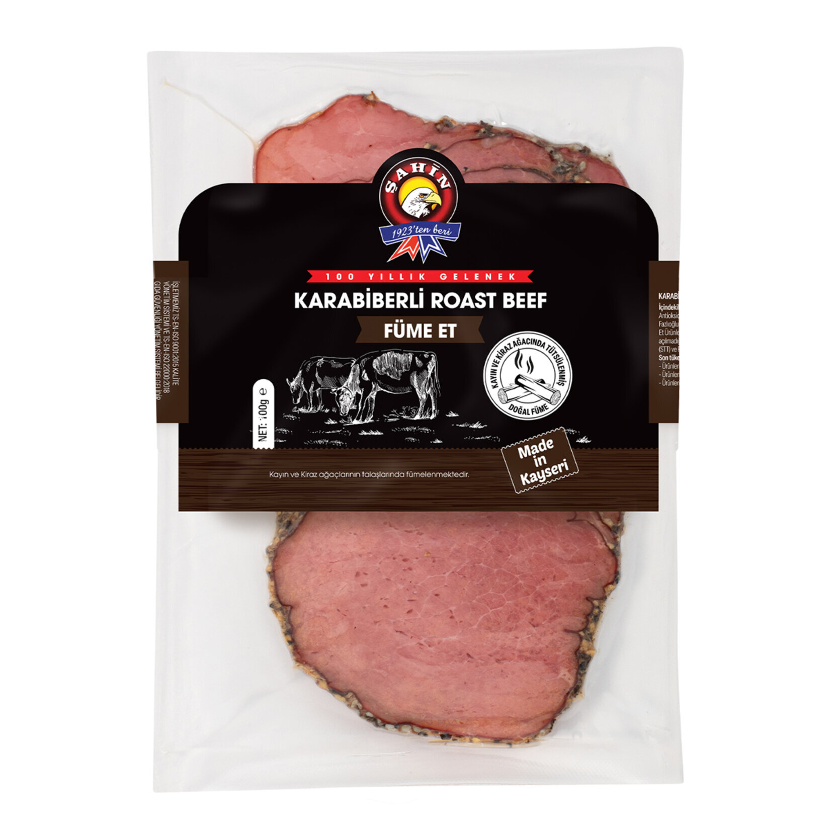 Şahin Füme Et Karabiberli Roast Beef 100 G