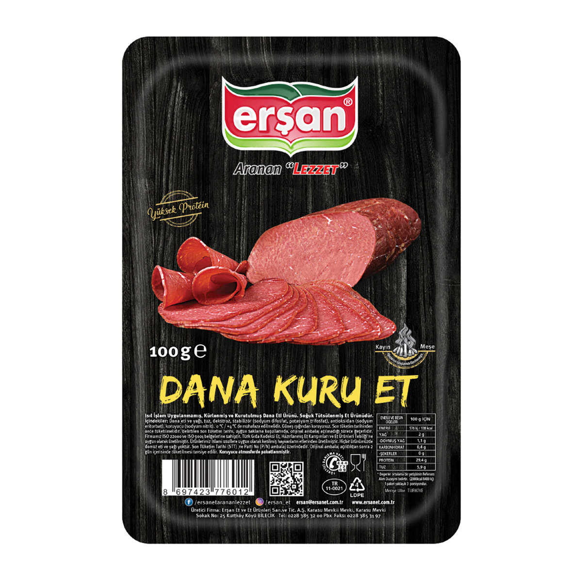 Erşan Dilimli Kuru Et 100 Gr