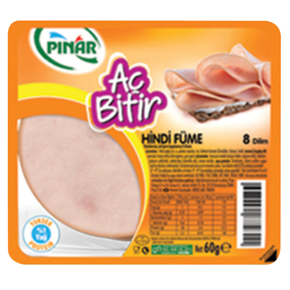 Pınar Aç Bitir Büyük Dilim Hindi Füme 60 G