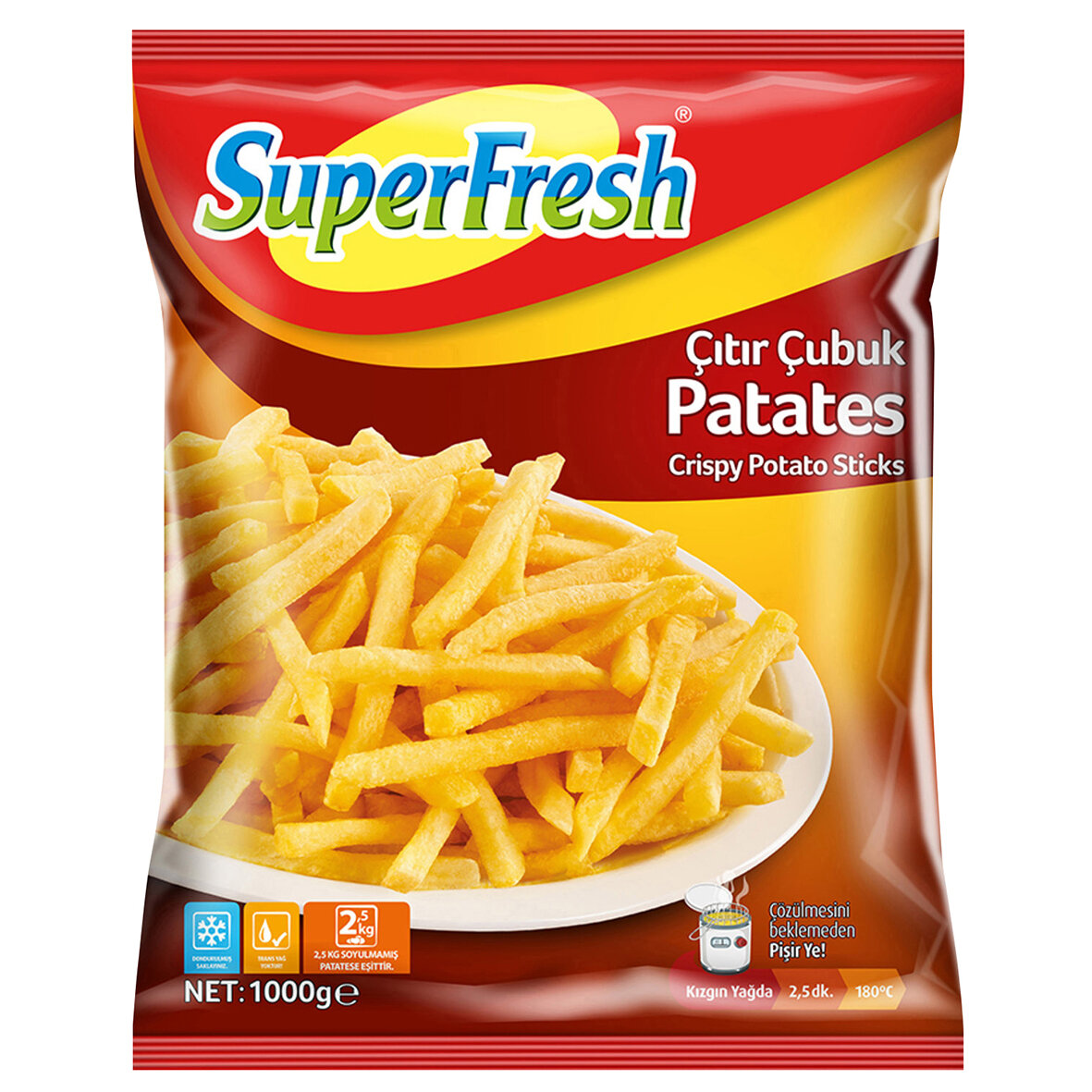 Superfresh Çıtır Çubuk Patates 1 Kg (7X7)