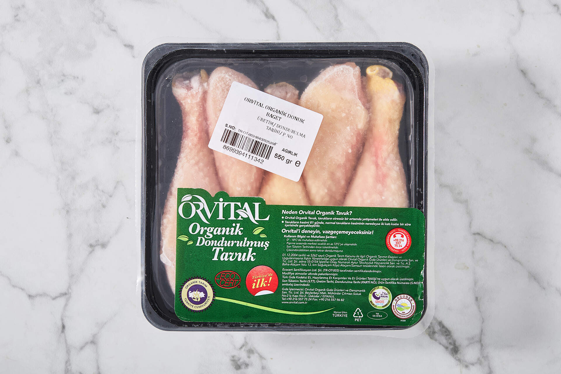 Orvital Organik Dondurulmuş Piliç Baget 550 G