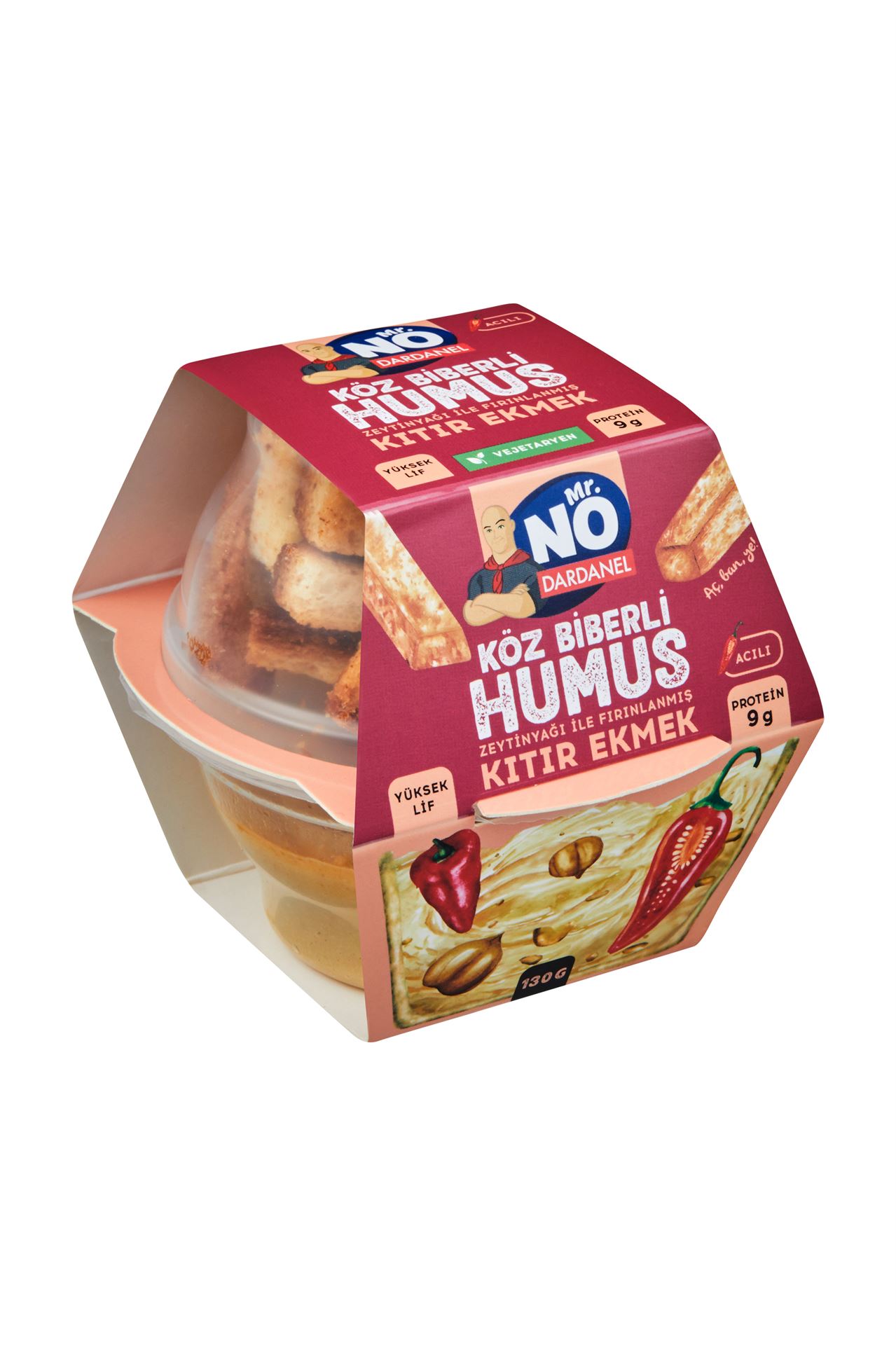 Mr.No Humus Köz Biberli Kıtır Ekmekli 130 G