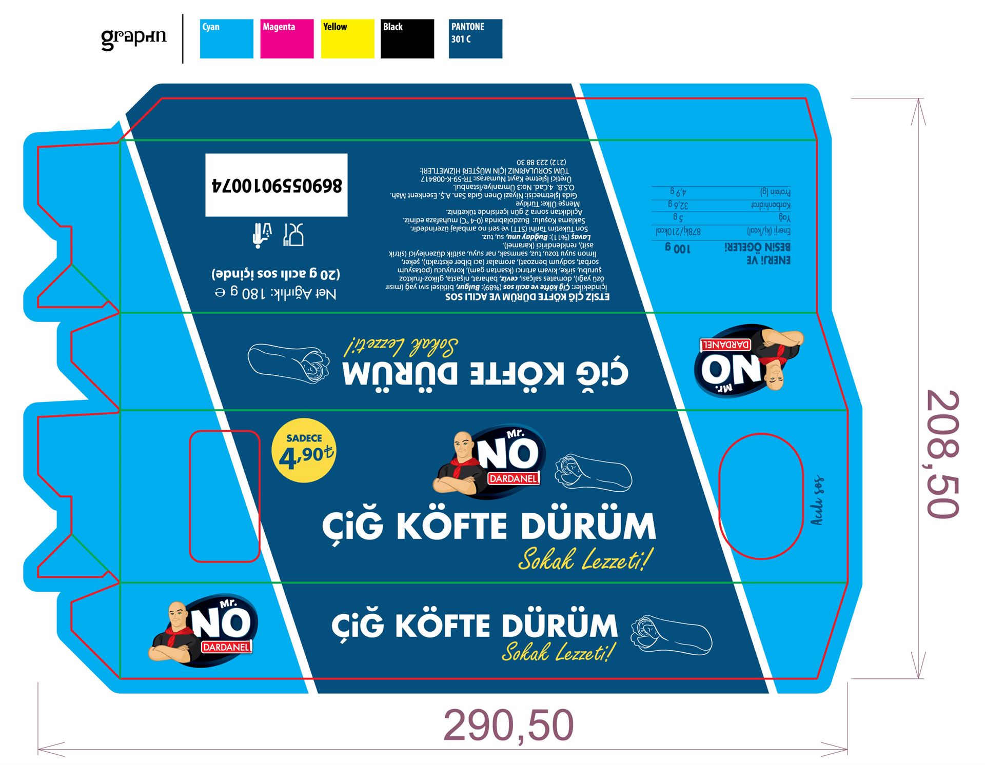 Mr.No Etsiz Çiğ Köfte Dürüm 180 G