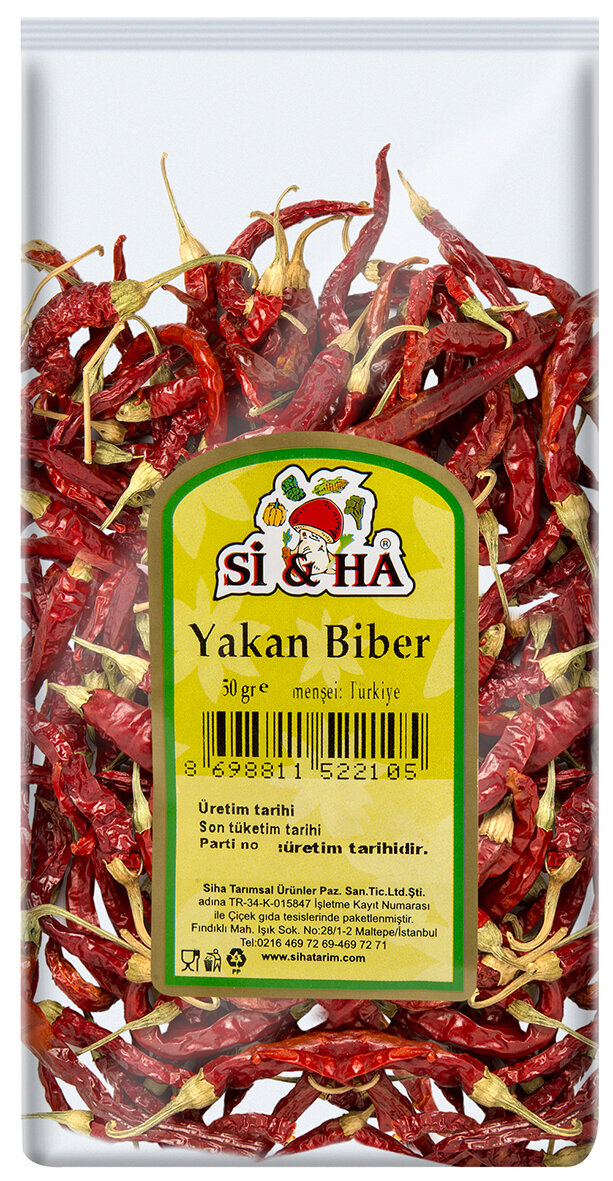 Siha Kurutulmuş Yakan Biber 50 G Paket Adet