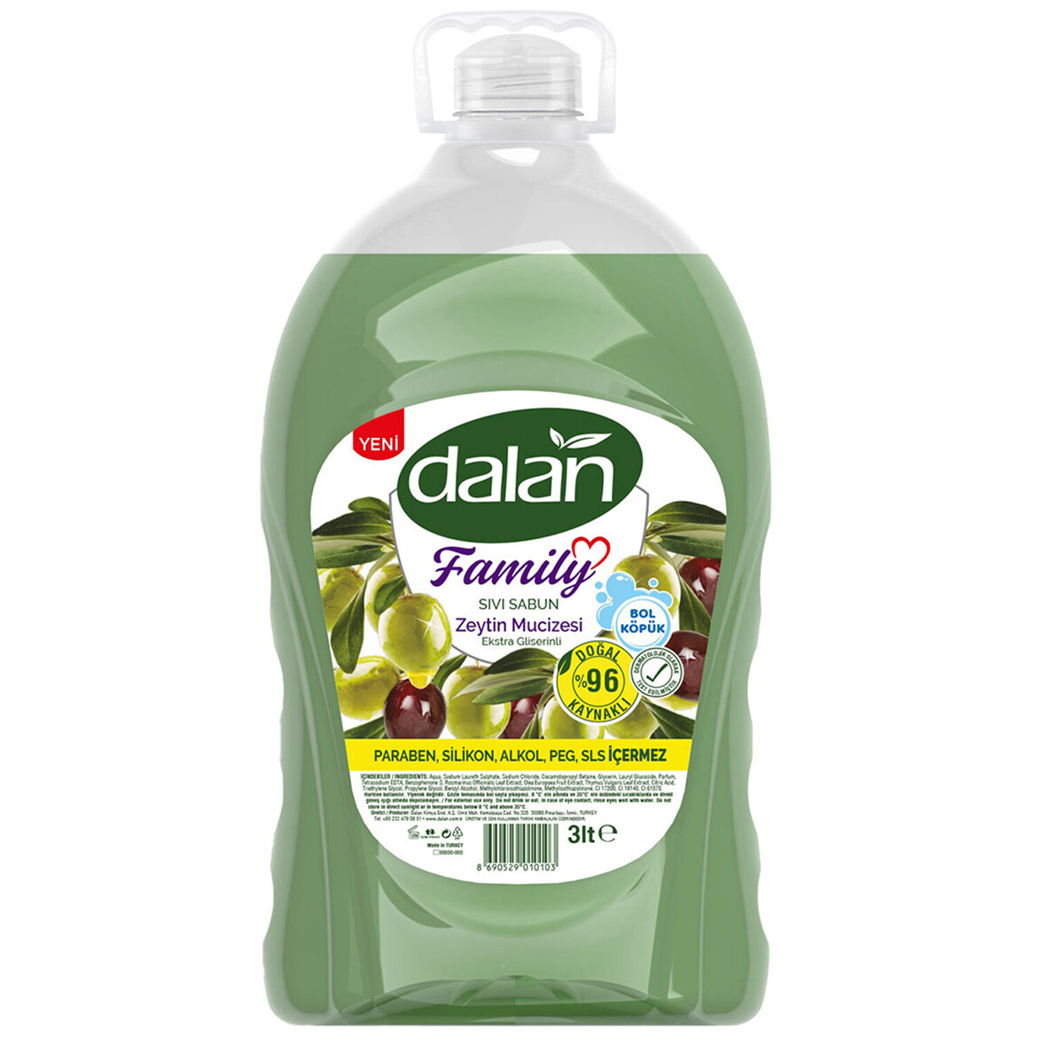 Dalan Famıly Sıvı Sabun Zeytin Mucizesi 3 Lt