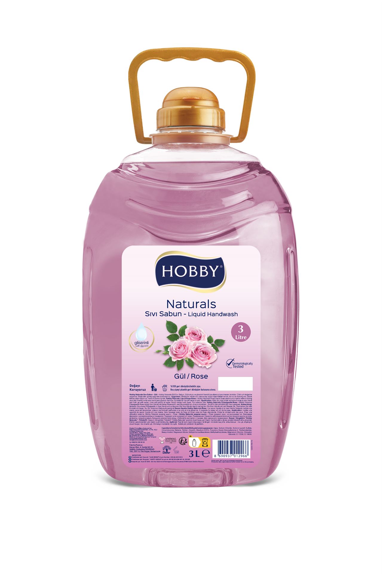 Hobby Naturals Gül Sıvı Sabun 3 L