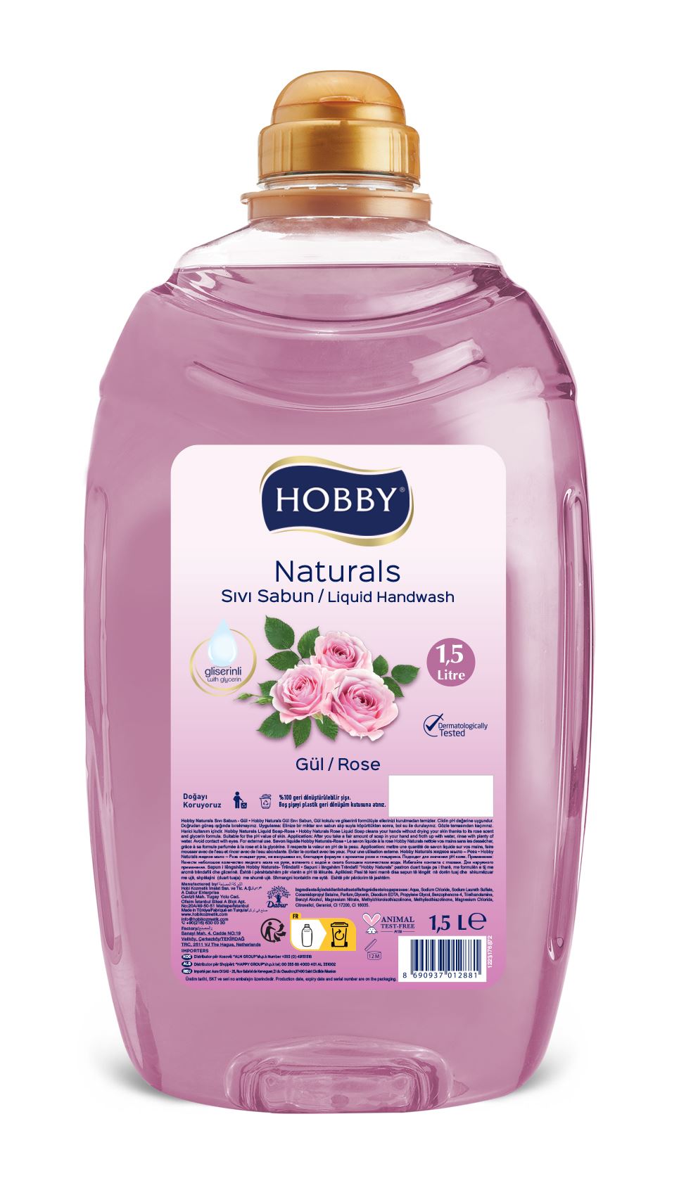 Hobby Sıvı Sabun Naturals Gül 1.5L