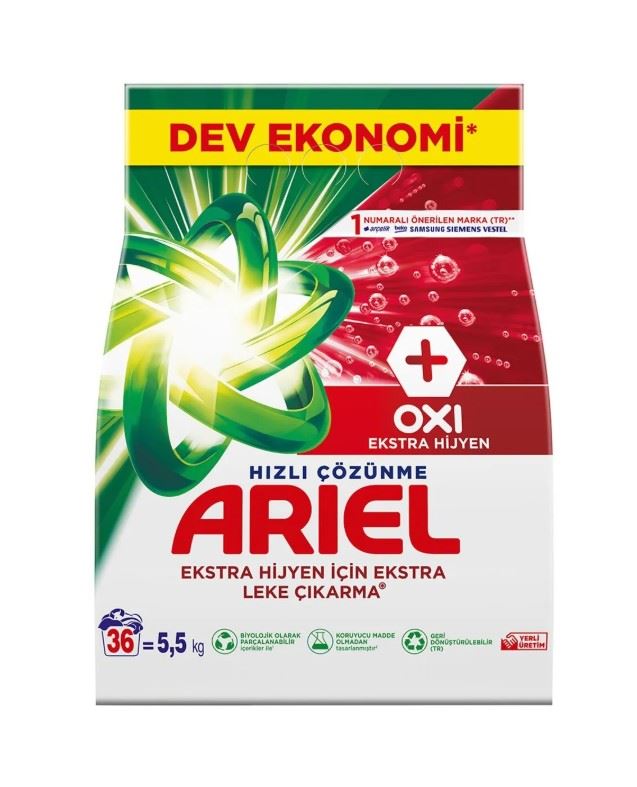Arıel Oxı Ekstra Hijyen 5.5Kg 36 Yıkama Renkliler