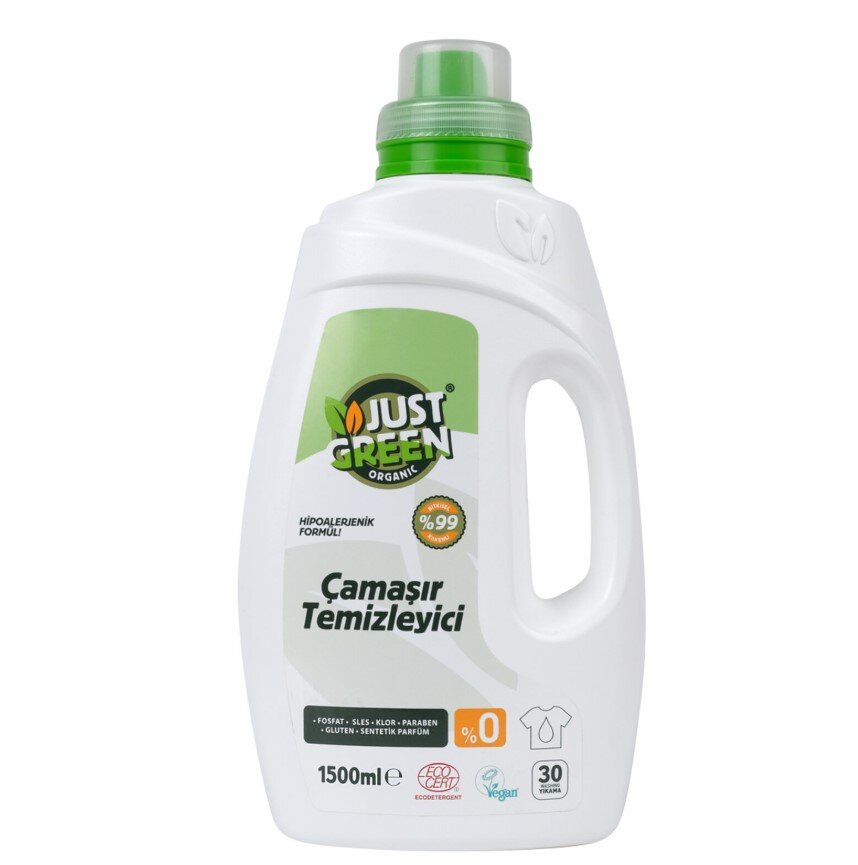 Just Green Organic Çamaşır Temiz.30 Yıkama 1.5 L