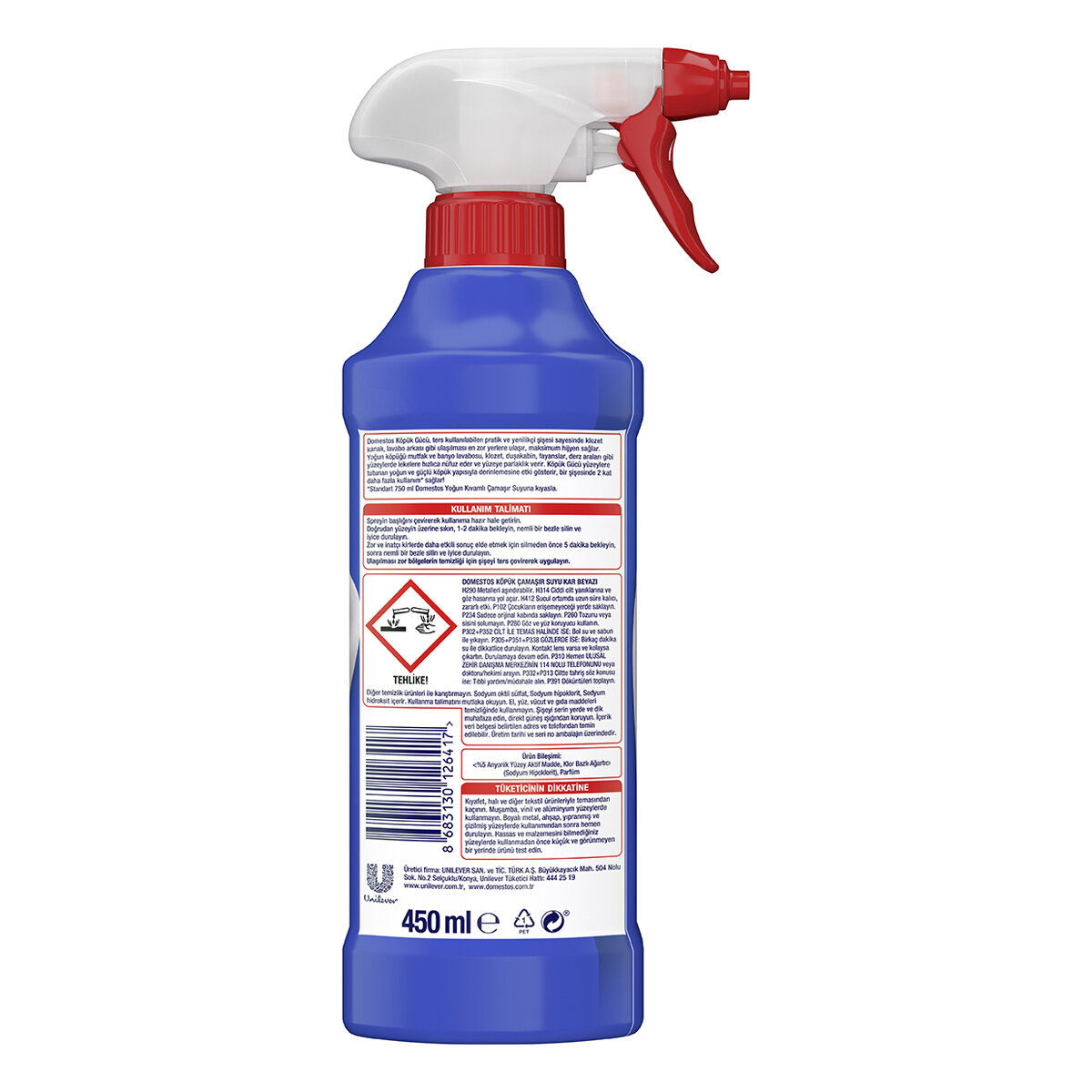 Domestos Köpük Gücü Kar Beyaz Çamaşır Suyu 450 Ml