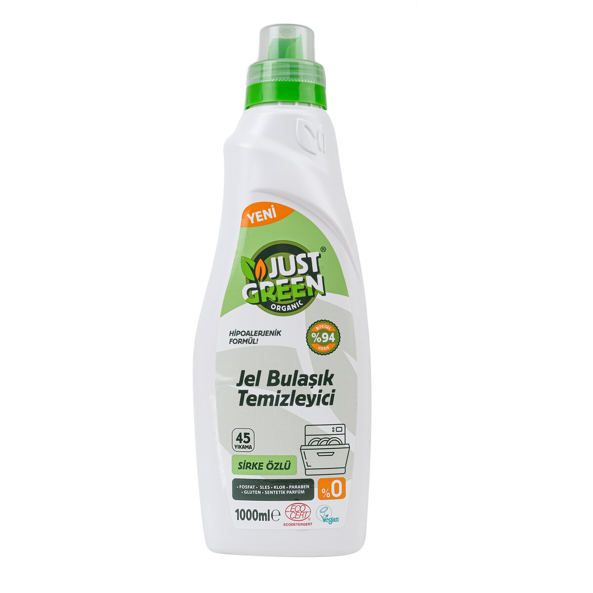 Just Green Organic Bulaşık Mak.Jeli 45 Yıkama 1 L