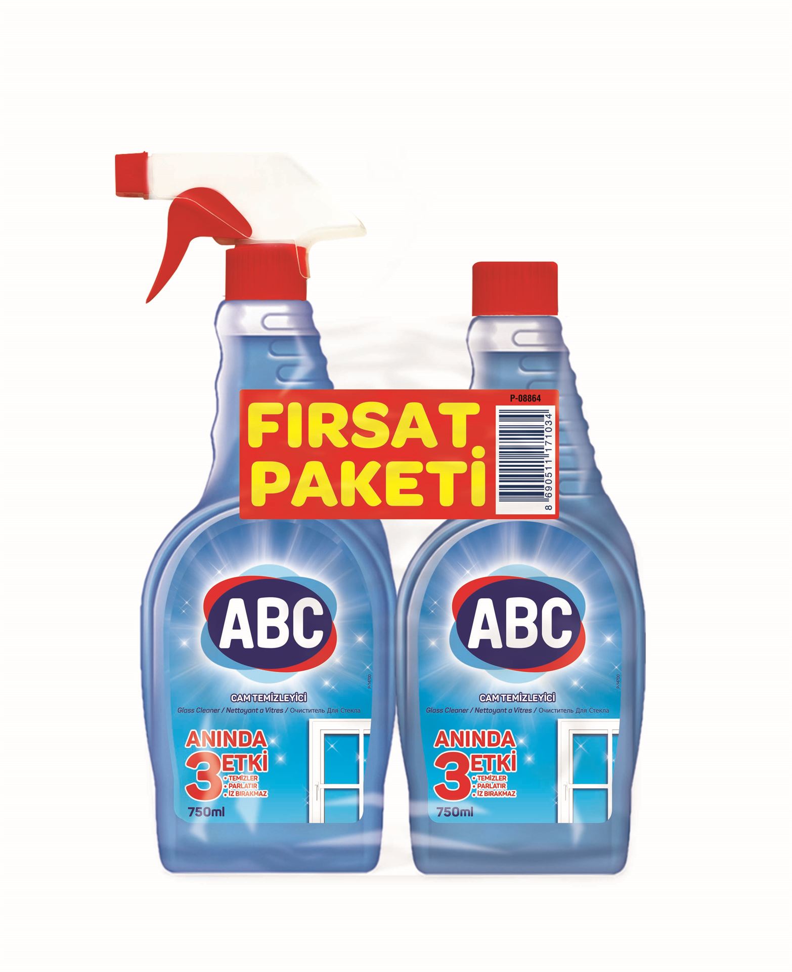 Abc Cam Temizleyici Promosyonlu Paket 2*750 Ml
