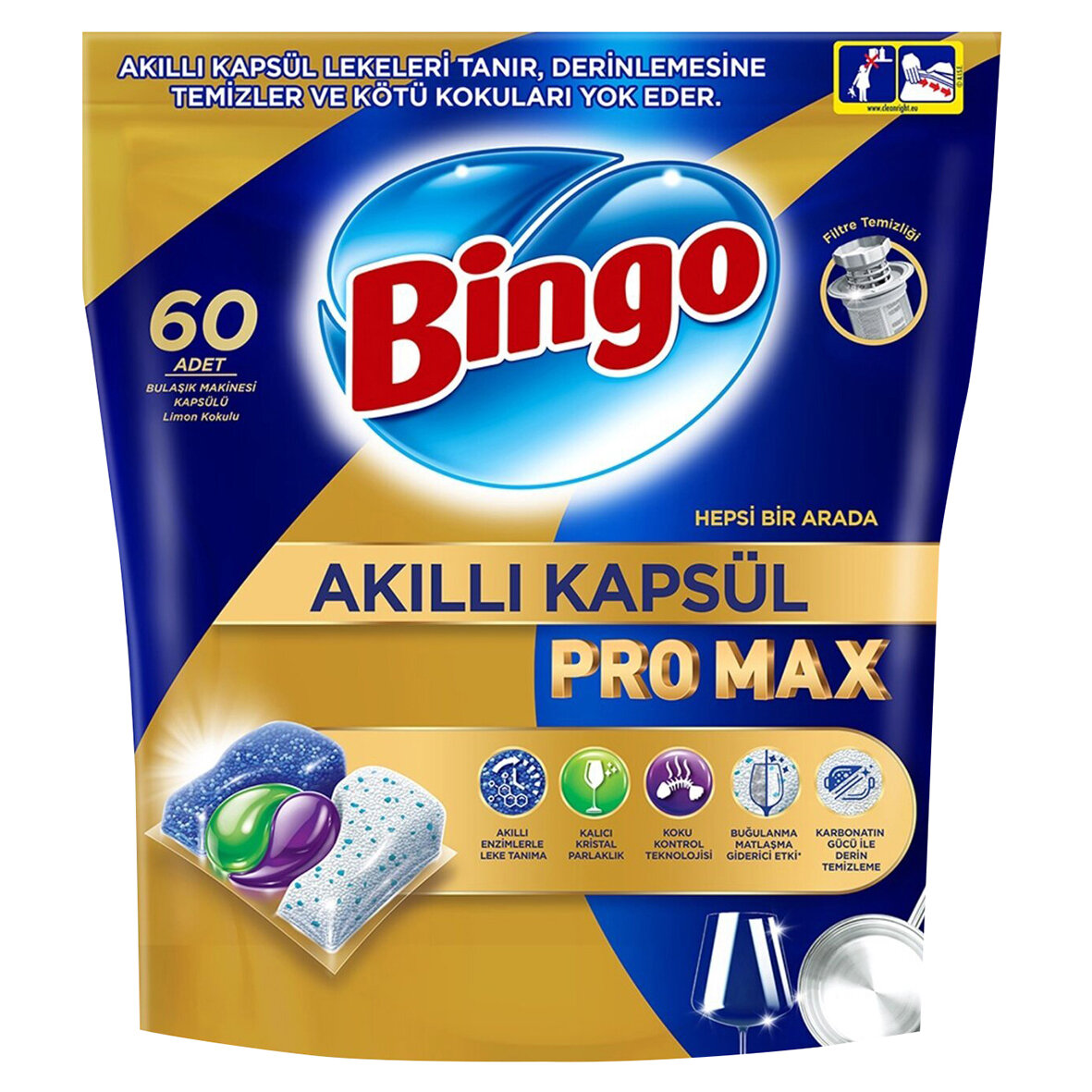 Bingo Akıllı Kapsül Pro Max Limon Kokulu 60Lı 822G