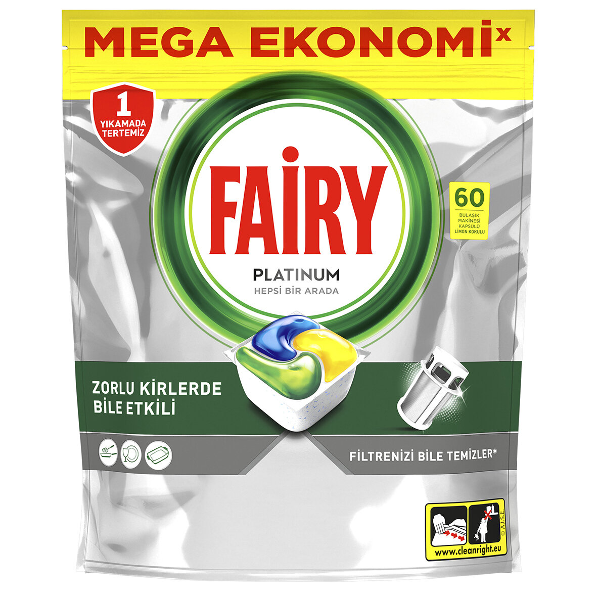 Fairy Platinum Bulaşık Makinesi Tablet 60 Lı 894 G