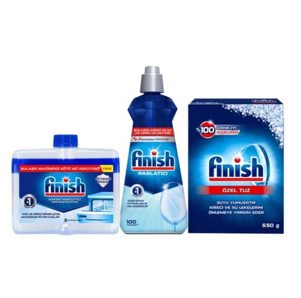 Fınısh Tuz 550 G+Parlatıcı 400 Ml+Mak.Temiz.250 Ml
