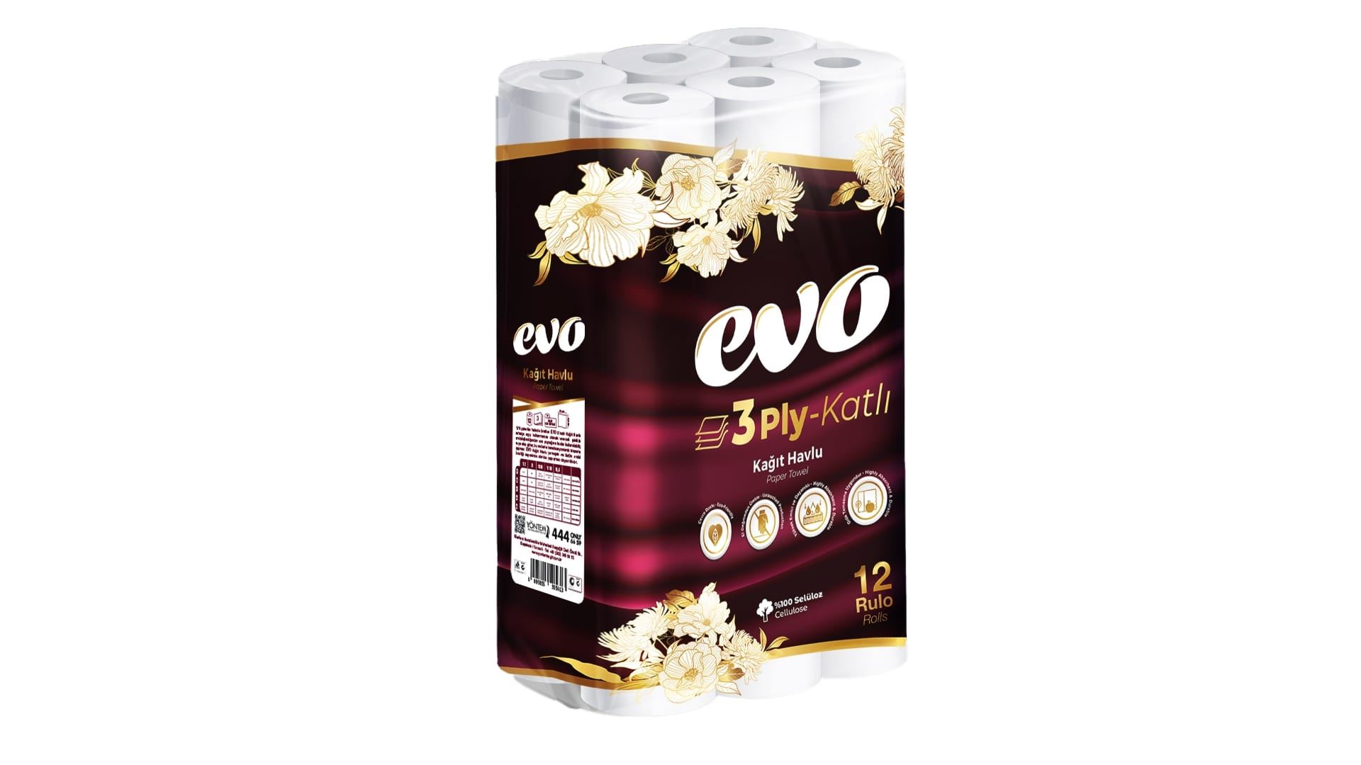 Evo 3 Katlı Havlu 12 Li