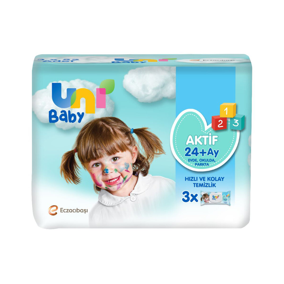 Uni Baby Aktif Islak Mendil 3X52 Li