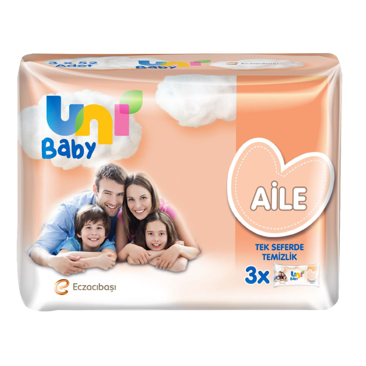 Unı Baby Aile Islak Havlu 3X52'li