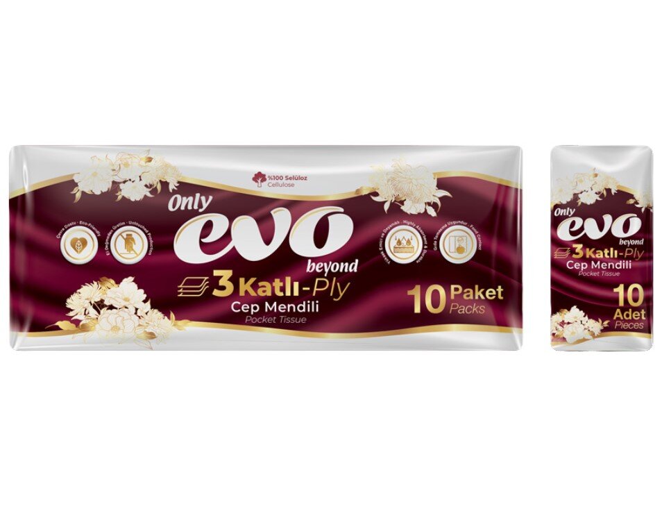 Only Evo Beyond 3 Katlı Cep Mendili 10 Lu