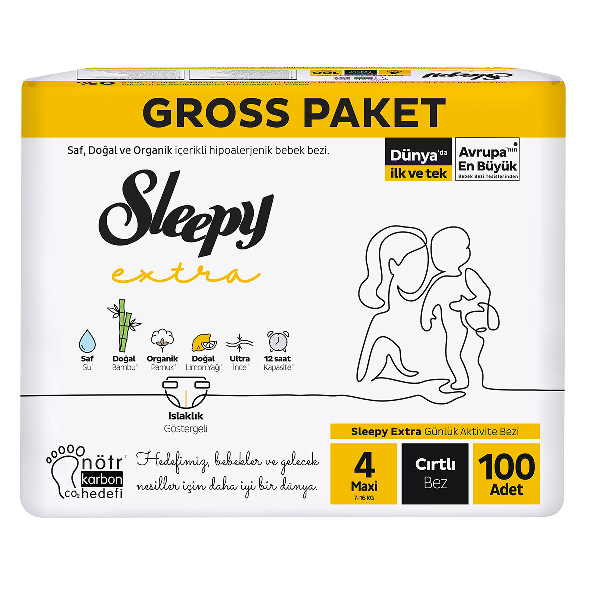 Sleepy Extra Gross 4 Maxi 7-16 Kg 100Lü